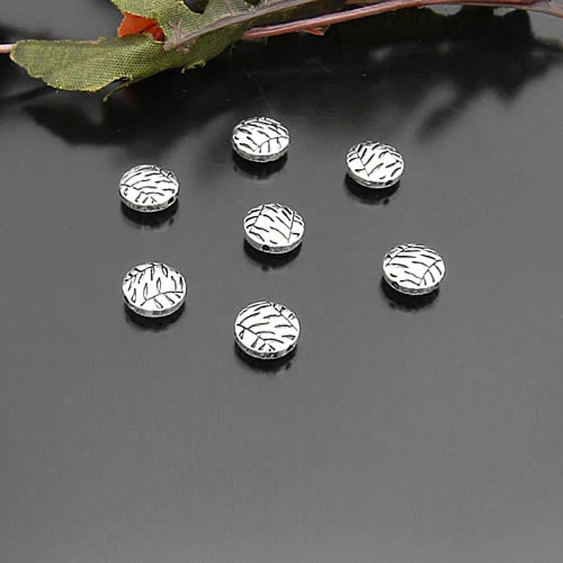

(21242)50PCS 10MM Antique Silver Zinc Alloy Tree Leaf Leaves Charms Spacer Beads Bracelets Beads Jewelry Findings Accessories