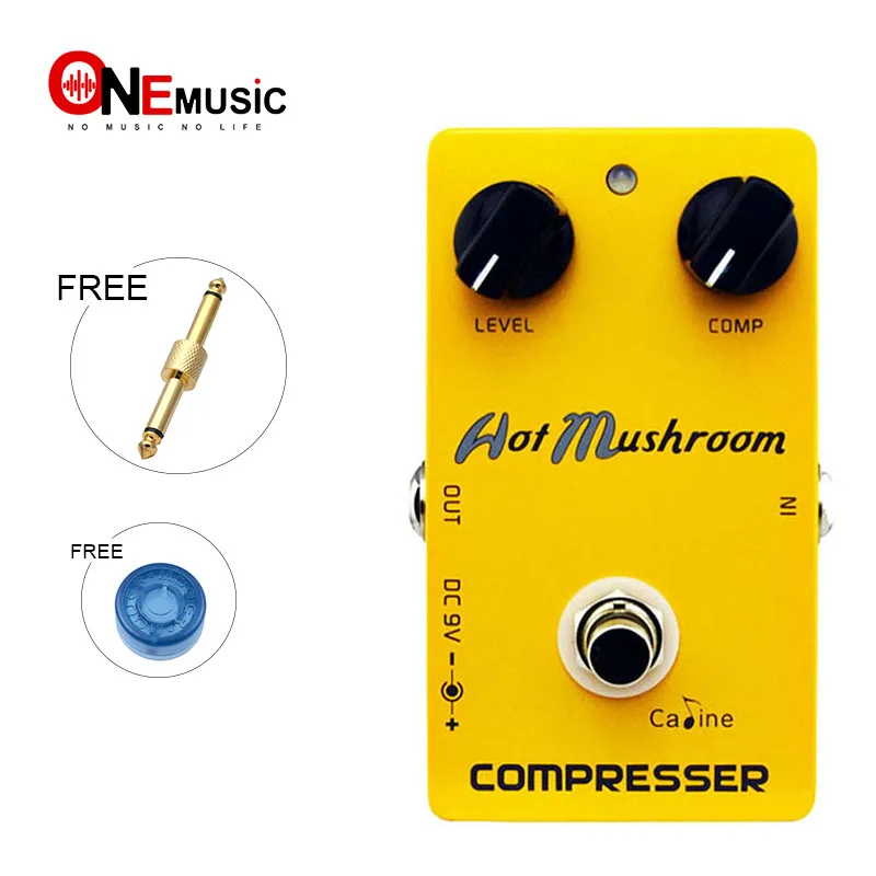 

Caline CP-10 Hot Mushroom Compressor Digital Delay Guitar Effect Pedals yellow color +Free Connector