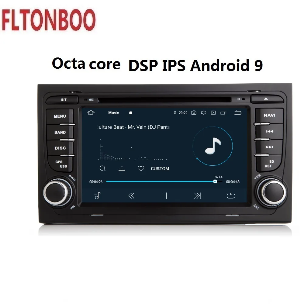 Perfect 7" Android 9 for AUDI A4 S4 2002-2008 car DVD gps navigationi,3g,RAM4G ROM 64GB,DSP,octa core,touch screen,steering wheel,canbus 4