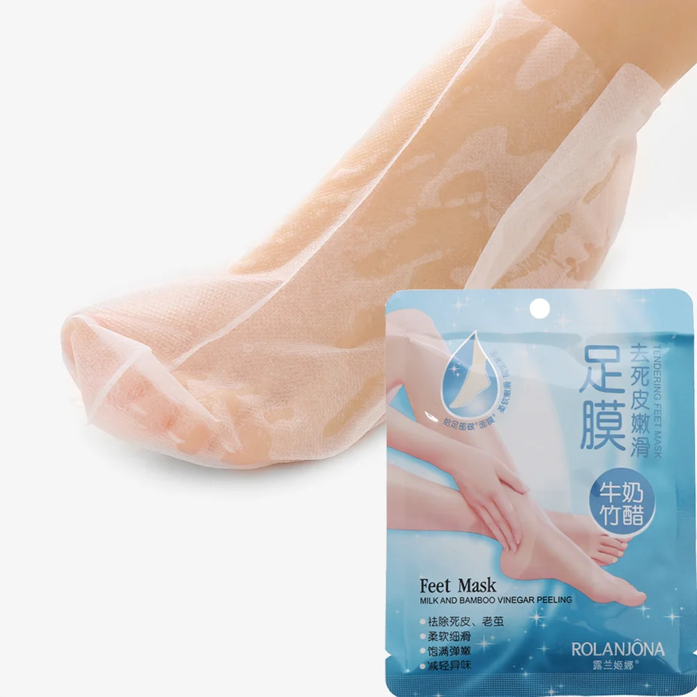 

1Pair Baby Exfoliating Milk Bamboo Vinegar Foot Mask Peeling Renewal Remove feet mask Dead Skin Cuticles Beauty Feet Care