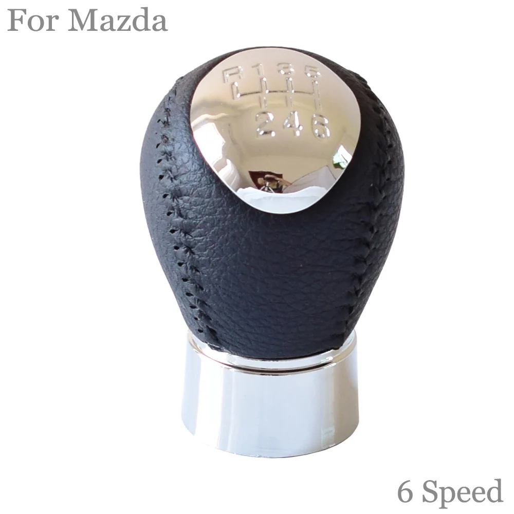 Car Styling MT Gear Shtick Shift Knob Lever Shifter For 5 6 Speed For Mazda 6 2002 2003 2004 2005 2006 2007 Gaiter Boot Cover - Название цвета: 6 Speed