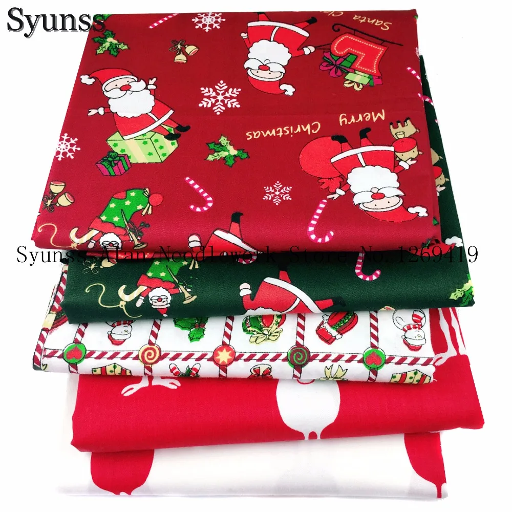 Syunss 5 шт. 40*50 см Рождественская серия Хлопок Ткань DIY шитье лоскутное детские сумки для кровати Тильда Кукла Детская Ткань Текстиль Tissus