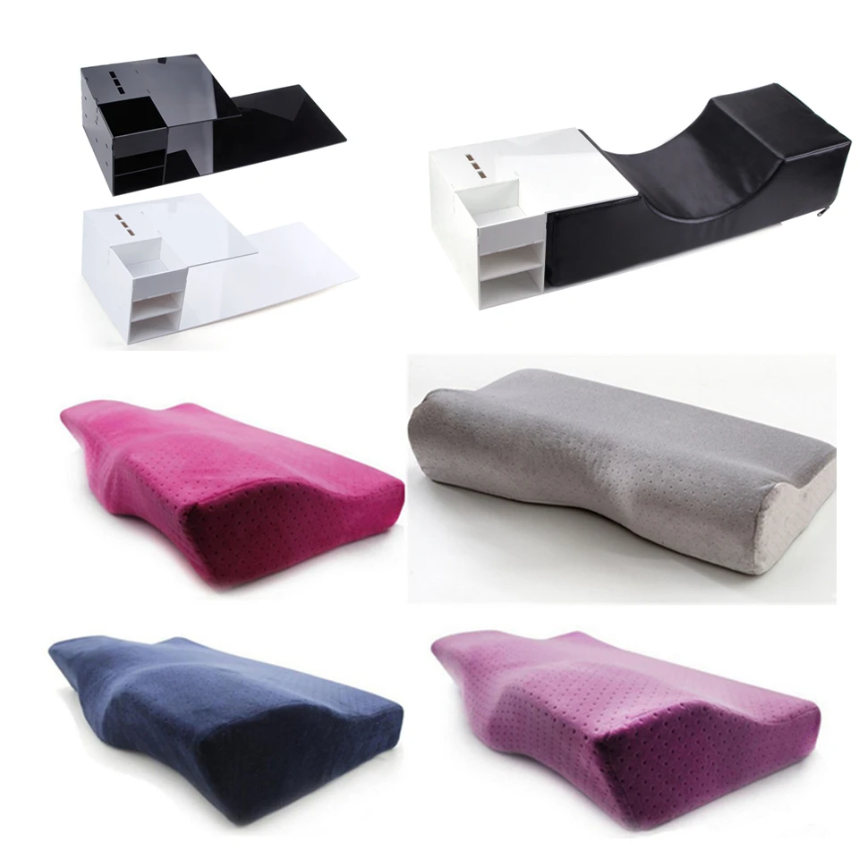 

PU Leather Flannel Eyelash Extension Pillow Grafted Eyelashes Salon Use Memory Foam Lash Pillow Chronic Rebound Relieve Cervical