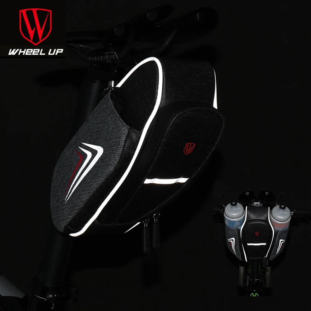 

WHEEL UP Bike Rear Bags Inner Pouch Cycling Rear Seat Tail Bag Reflective Bicycle Saddle Bag Waterproof MTB Water Bottle Pocket
