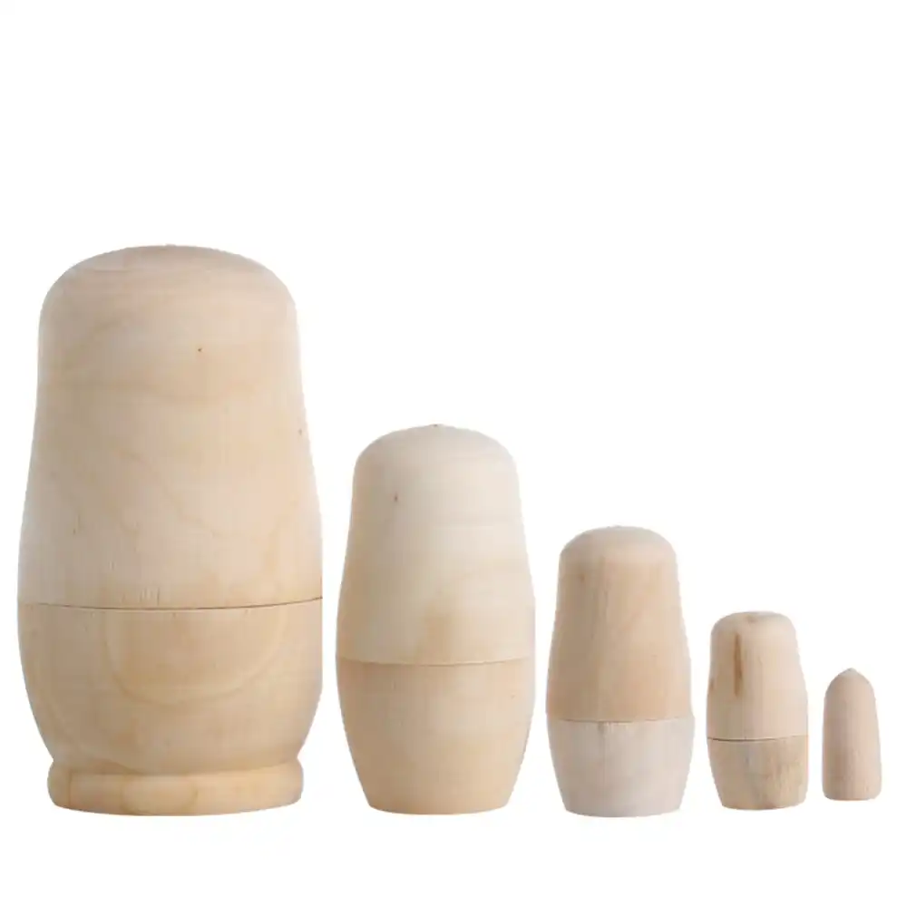 unpainted matryoshka dolls