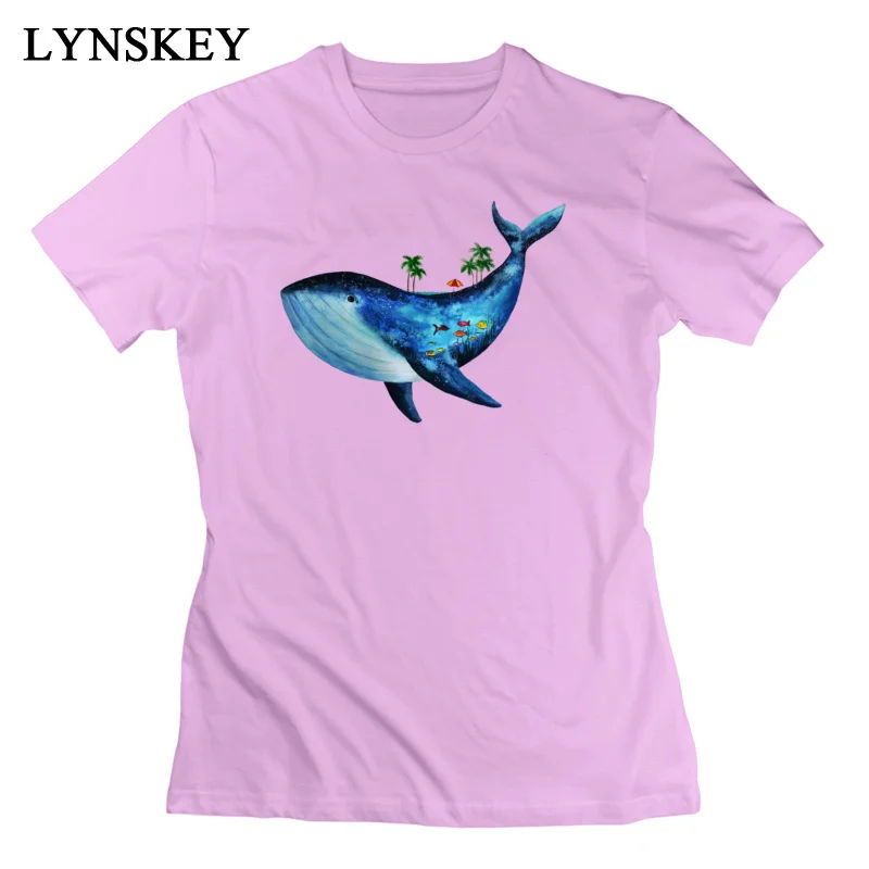 LYNSKEY T Shirt Short Sleeve Funny Coupons Summer whale Round Collar All Cotton Womens Summer/Fall Tops Shirt Funny Tee-Shirt white