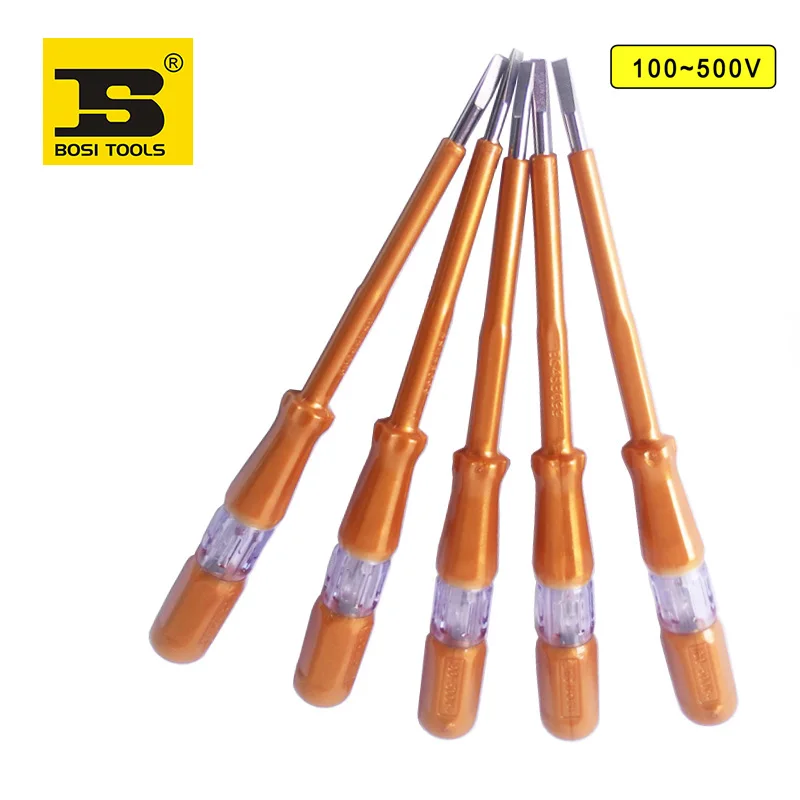

free shipping BOSI New 5pc 100-500V voltage tester pen