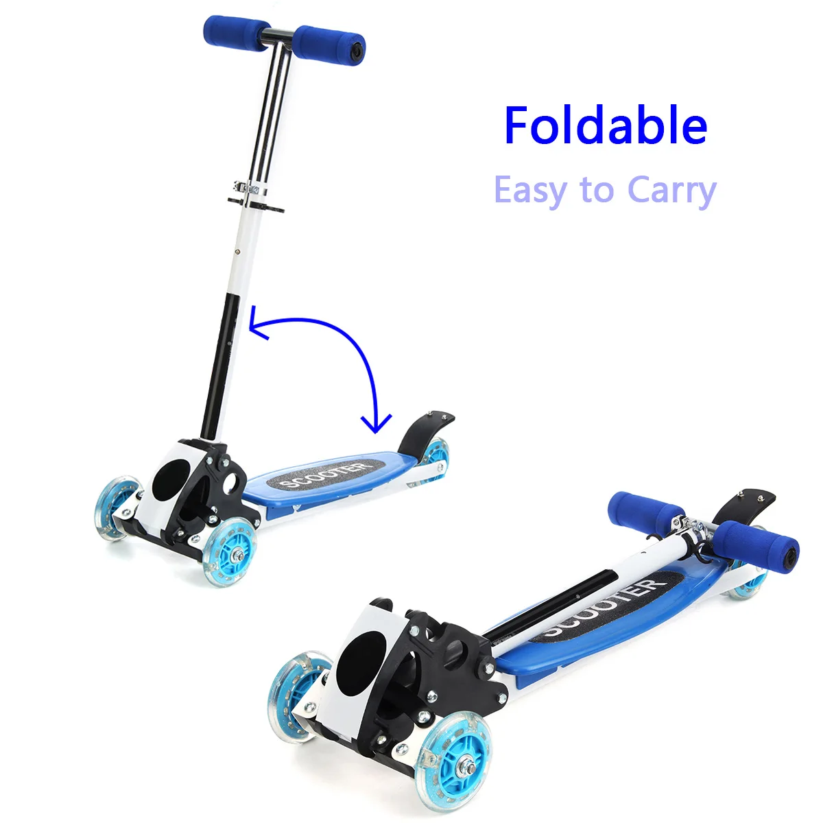 

3 Wheels 15km Foldable Aluminum Alloy PU Wheel Anti-Skidding Kick Scooter For Kids Happy Baby Gift Cooler Scooter