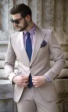 Mais recente Projeto Casaco Calça Fumar Cinza Homens Terno Do Casamento de Praia Slim Fit Ternos Blazer Terno Smoking 2 Peças Personalizado Simples Masculino