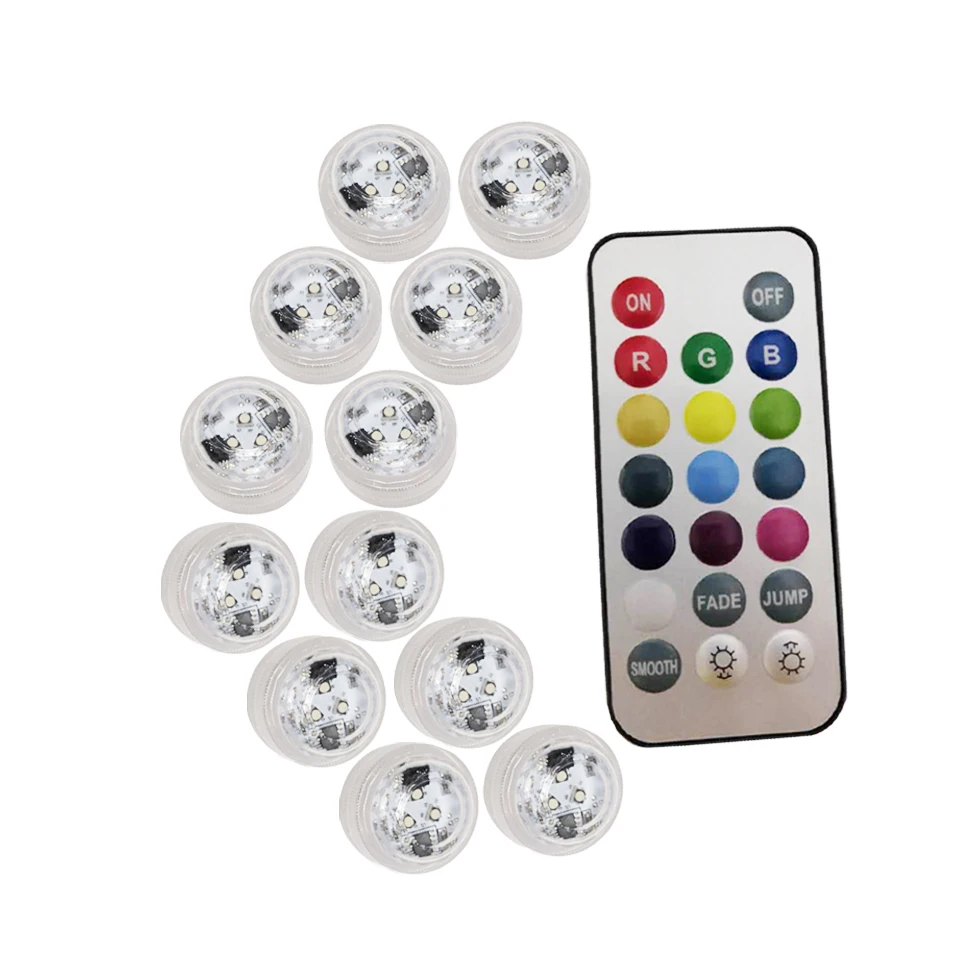 

Waterproof Underwater Light Battery Operated RGB Submersible LED Lamp for Fish Tank Swimming Pool Wedding Party Vase Decoration