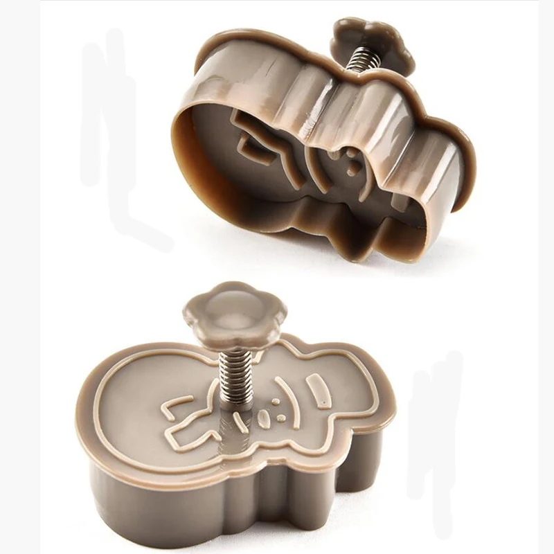 DIY 4pcs Christmas Tree Snowman Plastic Baking Mold Kitchen Biscuit Cookie Cutter Pastry Plunger Fondant Cake Decorating Tools