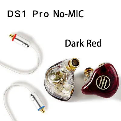 BGVP DS1 PRO HIFI наушники 1DD+ 2BA гибридная технология в уши IEM типы OCC с микрофоном/OCC покрытием с серебром без микрофона MMCX кабель - Цвет: dark red no Mic