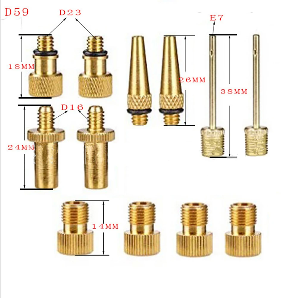 12Pcs Bike Bicycle Tire Inflator Air Pump SV AV DV Valve Copper Adapter Set US