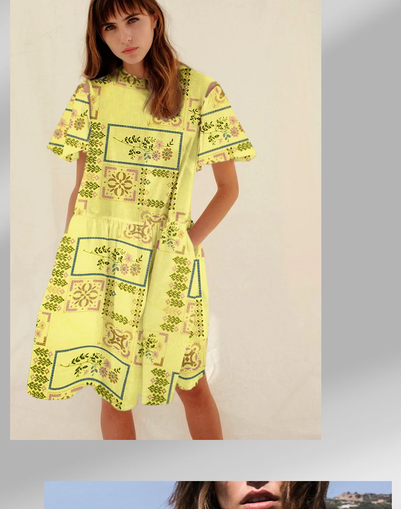Ткань из чистого хлопка с вышитым цветочным и клетчатым узором, желтый светильник, шитье для рубашки, платья, дома, занавесок, длина изделия 55 см