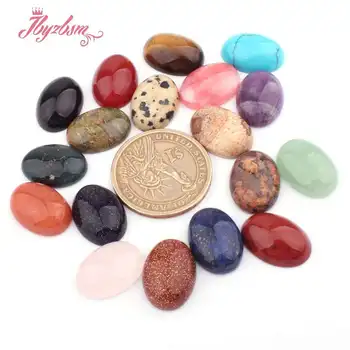 

13x18mm Oval Beads CAB Cabochon Flatback Dome Undrilled Natural Stone Beads For DIY Pandandt Earring Jewelry Making Craft 5pcs