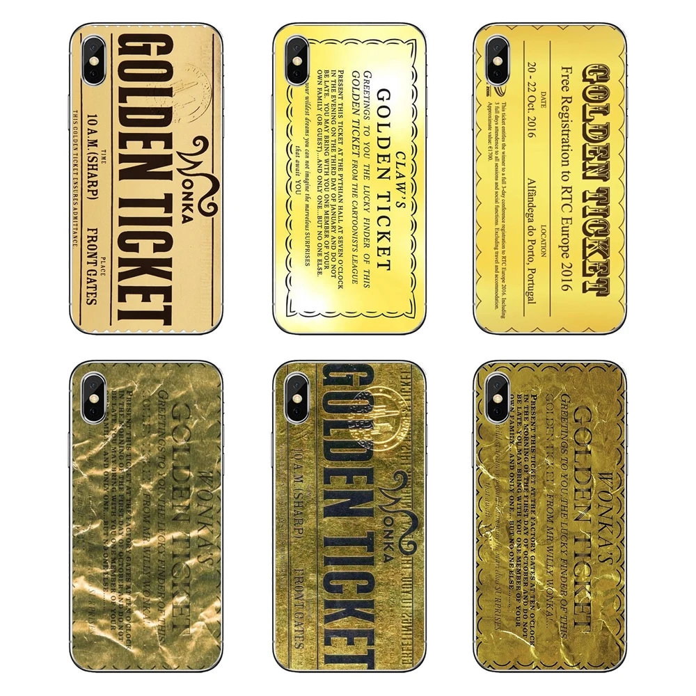 

For Samsung Galaxy A5 A6 A7 A8 A9 J4 J5 J7 J8 2017 2018 Plus Prime Willy Wonka Bar With Golden Ticket Soft Transparent Skin Case