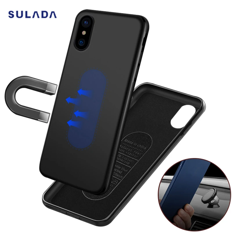 Магнитный чехол SULADA для iPhone XS Max XR роскошный силиконовый из ТПУ X S XSMax