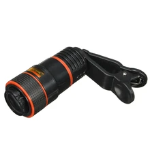 Nuevo 8x HD Telescopio Óptico Zoom Digital Con clip para samsung para htc teléfono celular móvil de la cámara negro portátil