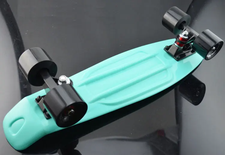 Пастельный 2" скейтборд мини-крейсер ретро скейтборд полный пластиковый Лонгборд готов к катанию для мальчиков и девочек скейтборд - Цвет: Mint 1