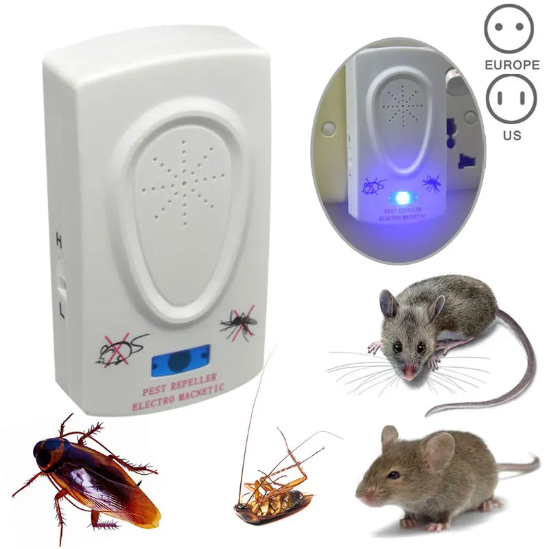 

Hot Ultrasonic Pest Repeller Electronic Mouse Repellent Mosquito Mice Spider Roaches Insect Control High Quality Garden MA0318