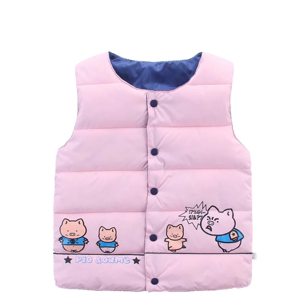

ARLONEET Autumn and winter new style Plush and velvet warm vest Kids Girls Boy Sleeveless Print Warm Waistcoat Tops L0829