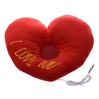 

Red Lover Heart Speaker Music Soft Travel Sleeping Pillow