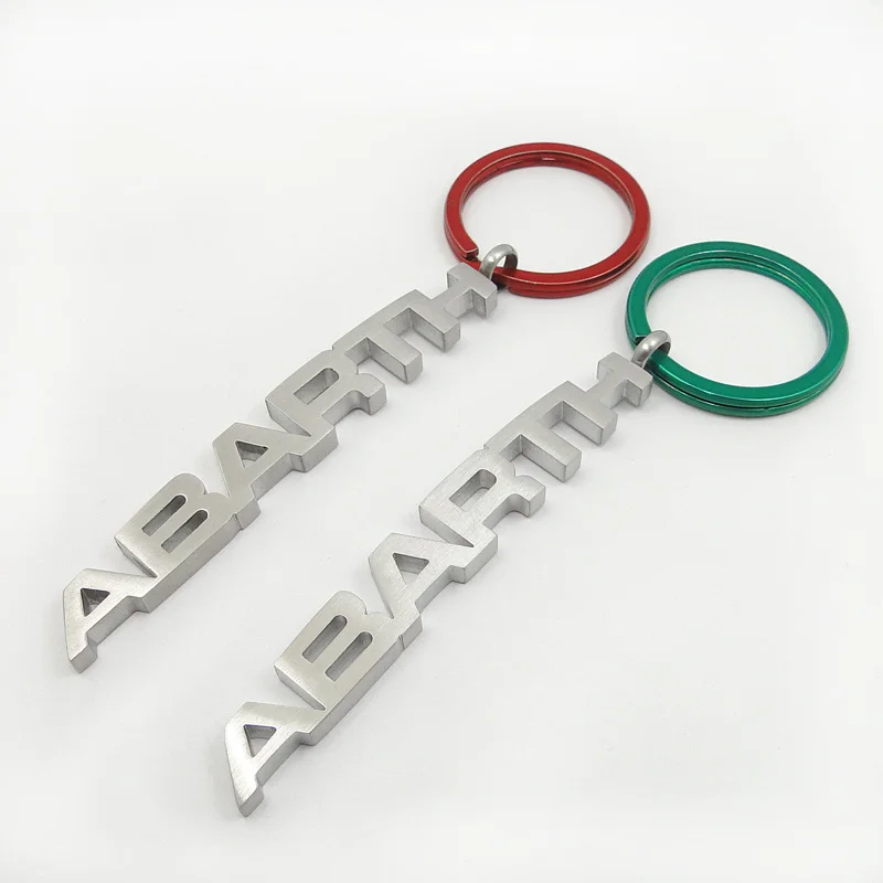 

DICAYLUN Auto Key Chain For Fiat Abarth Keychain Car Green Red Keyring Stainless Steel Key Accesorias Driver Gift For Car Lovers