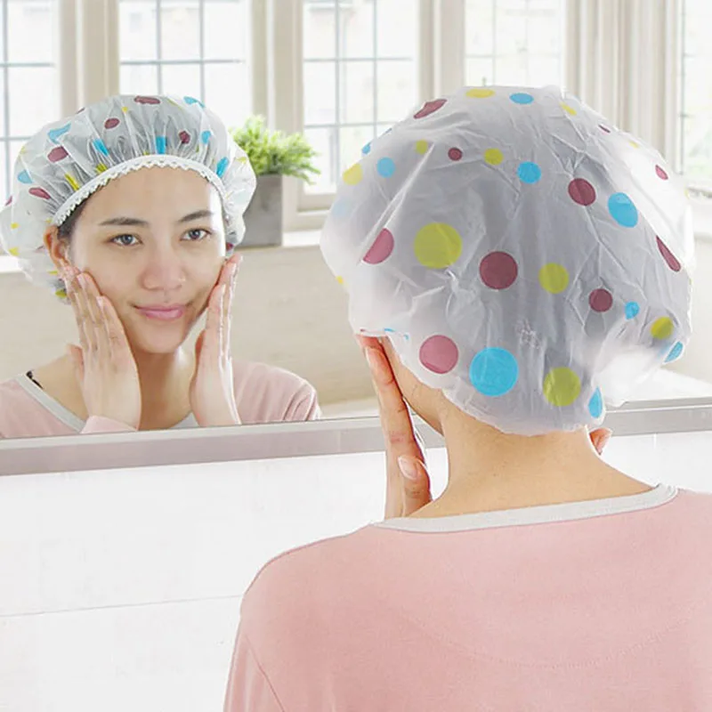 Cute Pattern Shower Cap Bathing Waterproof Shower Hat Bathroom