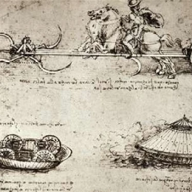 Military Inventions Sketches Poster Print by  Leonardo Da Vinci  (10 x 14)