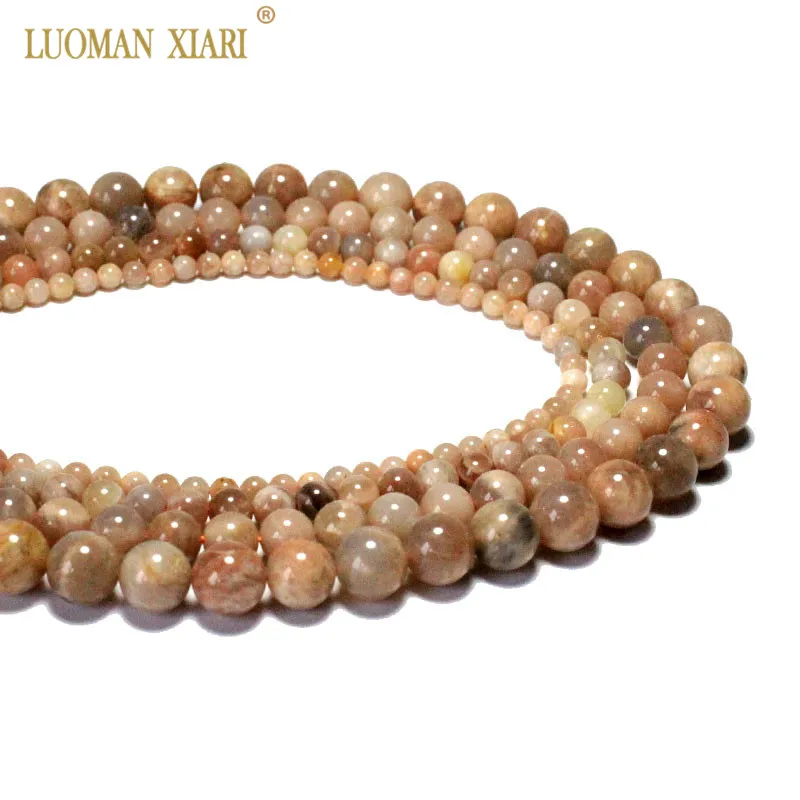 4mm 8mm 10mm 6mm Grade A Natural Sunstone Semi-precious Gemstone Round Beads