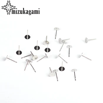 

5mm Sterling Findings Earrings Round Base Stud Ear Base Accessories Stainless Steel Material For DIY Earrings Accessories