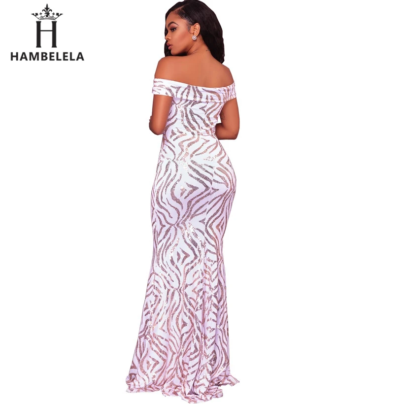 HAMBELELA Sexy Shiny Sequin Maxi Party Dress Off Shoulder Long Mermaid Floor Length Retro Evening Gown Dress Women Long Vestidos (3)