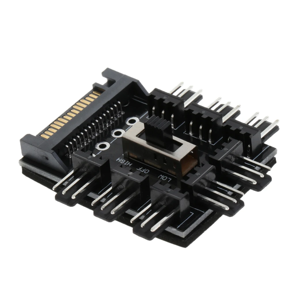 Computer Cooling SATA Fan Controller Fan Hub Governor With 3 Level Switch Cooling Fan Controller