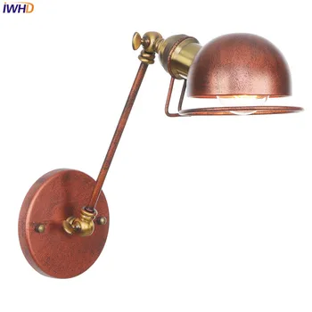 

IWHD Rust Loft Nordic Wall Light LED Vintage Wandlamp Retro Iron Rocker Arm Wall Lamp RH Fixtures For Home Stairs LED Lights