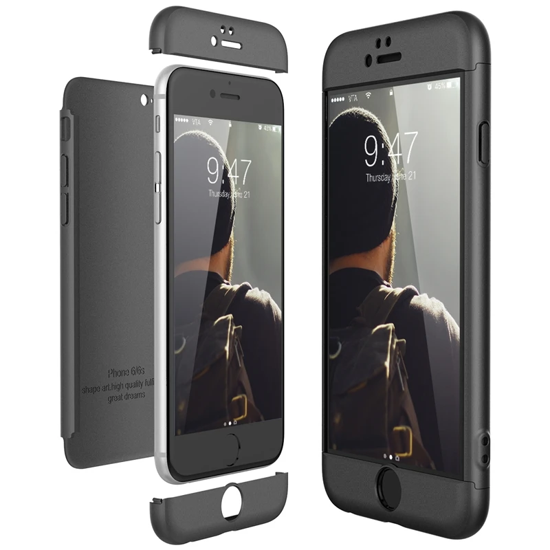 Жесткий чехол из поликарбоната для IPhone 7 6 6s 8 Plus Xs X 5 бампер противоударный 3 в 1