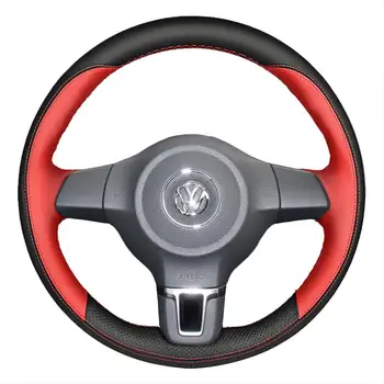 

Yuji-Hong Artificial Leather Car Steering Wheel Cover Case for Volkswagen VW Golf 6 Santana Jetta Polo Bora Touran DIY Customize
