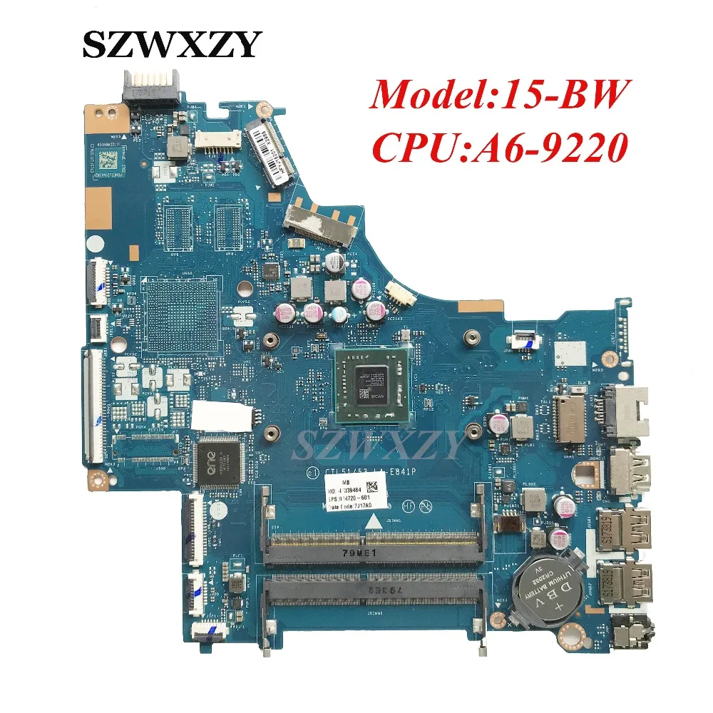 924720 601 материнская плата для ноутбука HP PAVILION 15 BW модель CTL51/53 с AMD системная DDR4 не