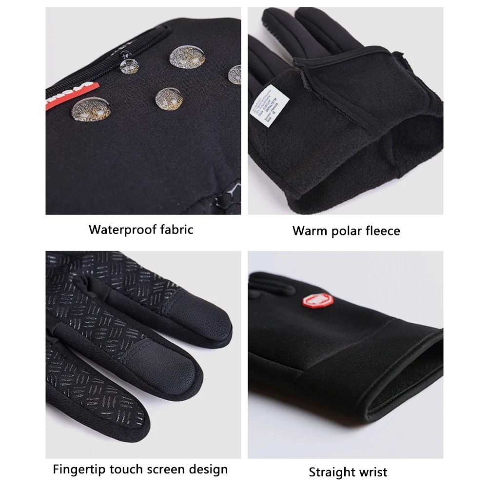 Winter Warm Waterproof Gloves Men Ski Snowboard Gloves Motorcycle Riding Winter Touch Screen Snow Windstopper Glove