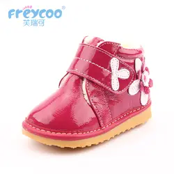 Freycoo/Новинка 2018 года, зимняя детская обувь для девочек, детские кроссовки с хлопковой подкладкой, нескользящая обувь со звуком, 6226