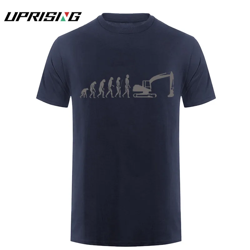 Дизайнерская футболка Эволюция футболка Экскаватор строительная машина гусеница строительный работник Хобби Футболка