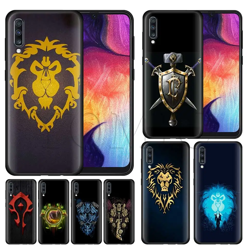 

World of Warcraft wow logo Silicone Soft Case for Samsung Galaxy A50 A40 A70 A30 A20 A80 A6 A7 A8 Plus A9 2018 Black Case Coque