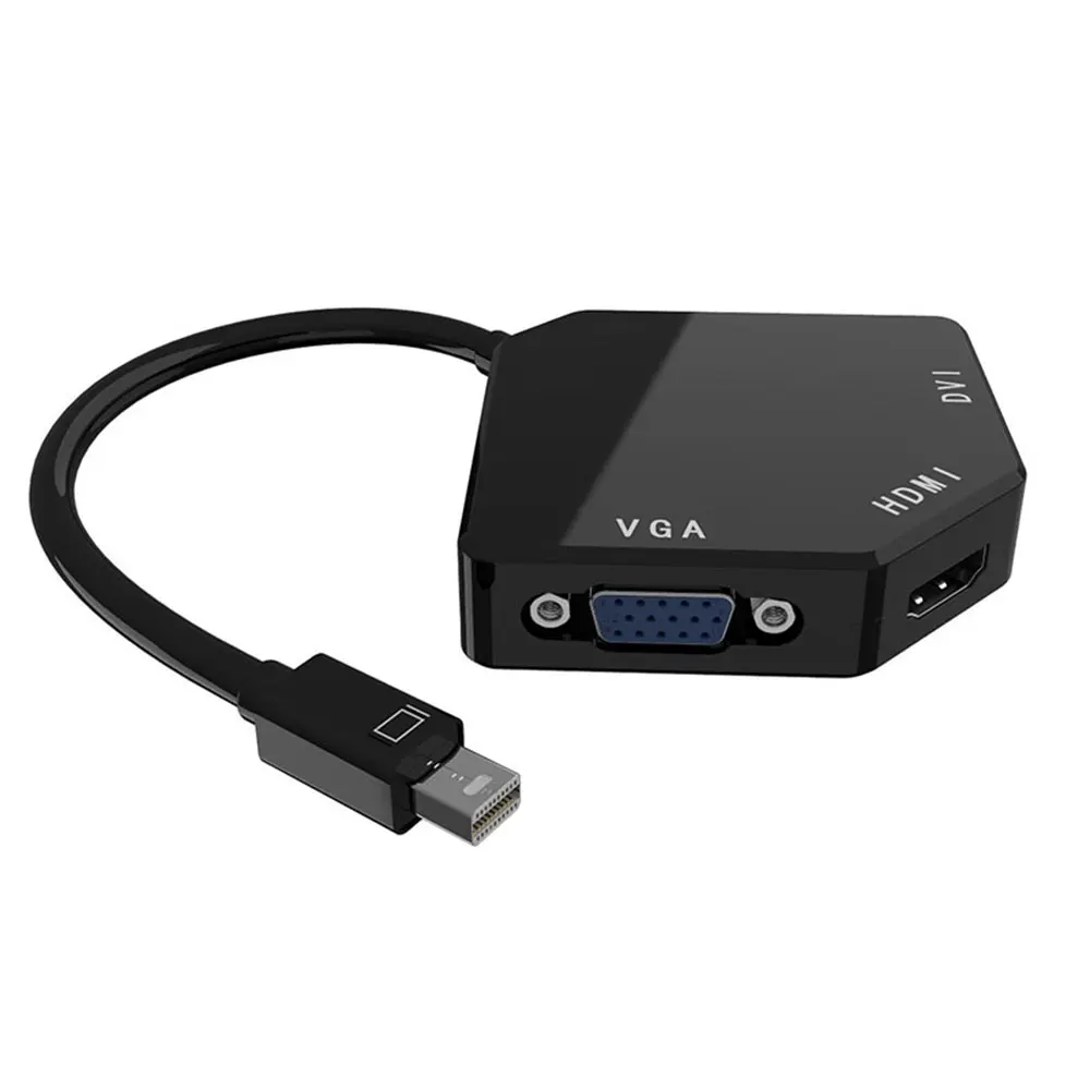 3 в 1 Mini DP DisplayPort Thunderbolt to DVI VGA HDMI адаптер для Mac Book iMac book Air Surface pro 2 ThinkPad X1|dvi vga|for macsurface