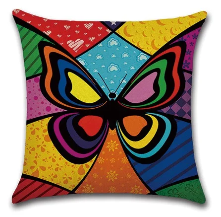 

2pcs Cartoon Colorful Butterfly Throw Pillowcase Pillow Case Pillow Cover Kids Bedroom Showroom Decoration