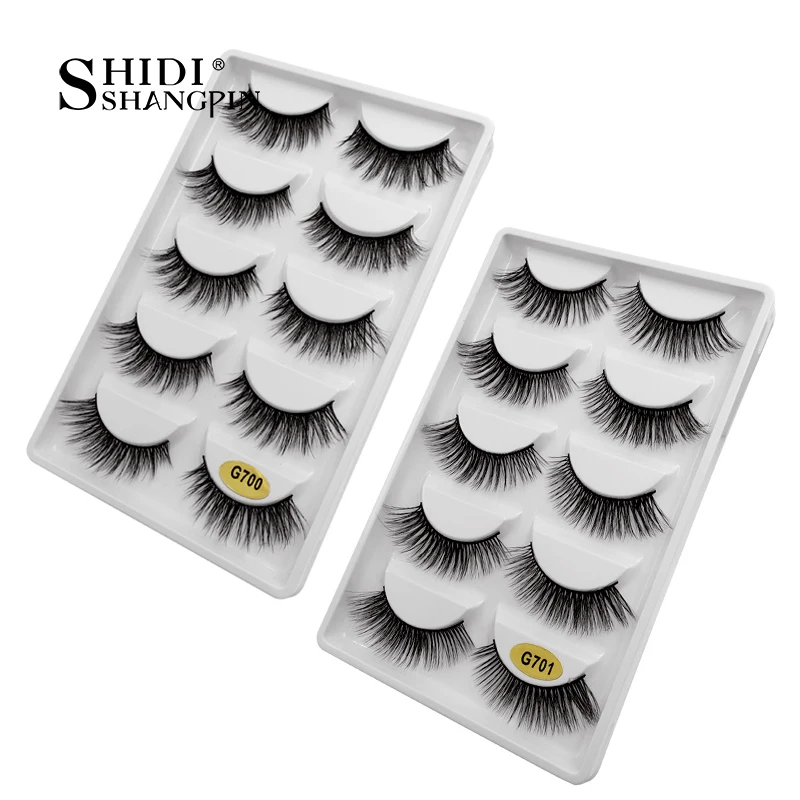 

SHIDISHANGPIN mink eyelashes 10 pairs eyelashes makeup mink strip lashes hand made 3d mink lashes false eyelashes faux cils G7