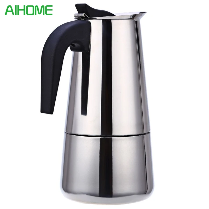 Stainless Steel Moka Coffee Maker Mocha Espresso Latte Stovetop Filter
