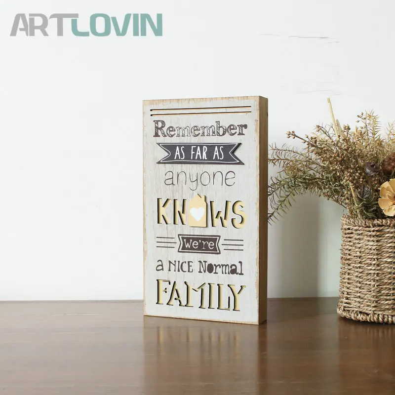 

American Style Vintage Wood Signs for Wall Decor 3D Wooden Carving Plaques With Gold Printing Letter Living Room Decor