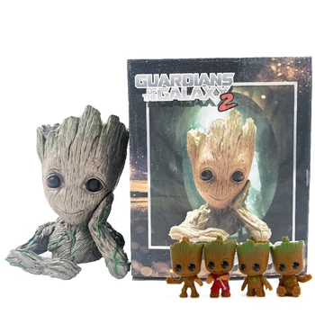 

Original model plant Flower pot Drop shipping Penholder Tree Men Hero Creative Guardians Of The Galaxy Crafts Figurine