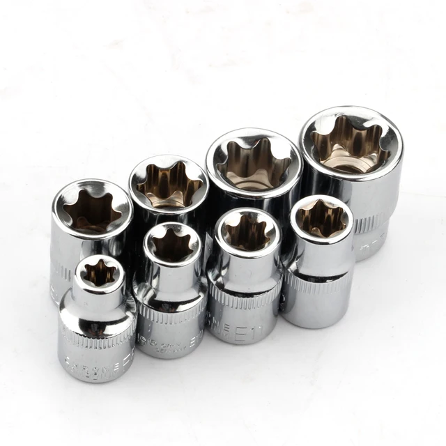 8pcs 3/8" torx star socket set e type E8 E10 E11 E12 E14 E16 E18 E20