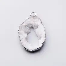 1 шт. натуральный кристалл druzy абсолютно Агаты Шарм натуральный Друза кварц Друза камень ожерелья подвески подарок для женщин подарок