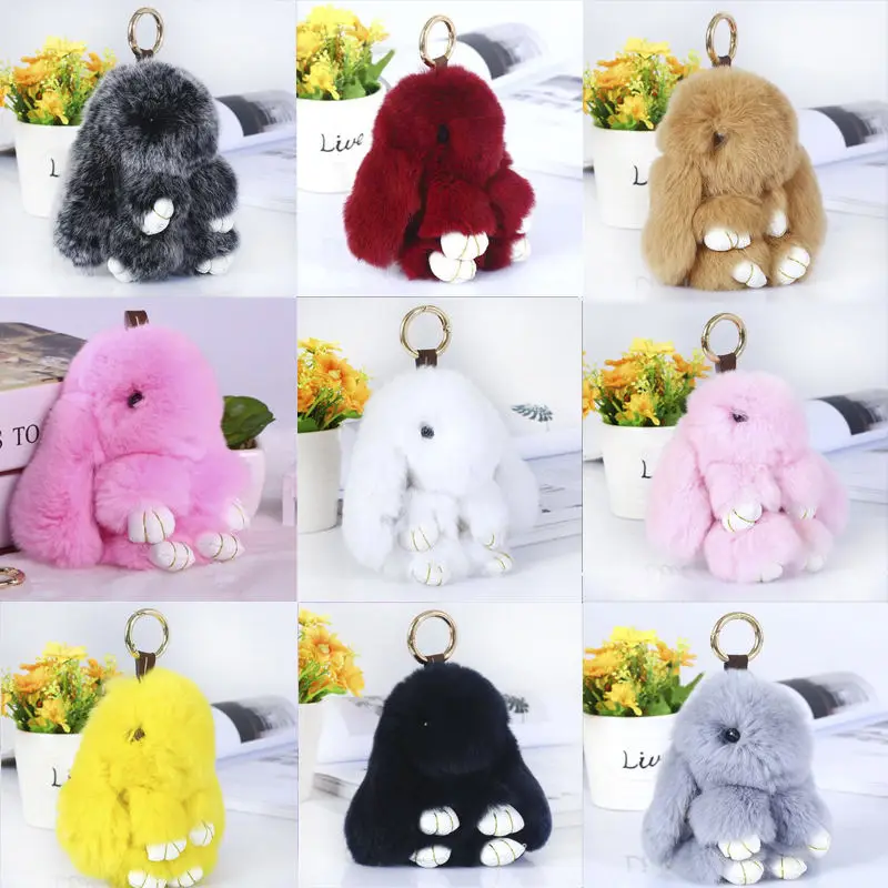 

Artificial Fur Animal dead rabbit Keychain Pendant for Car Bag ornaments Cute Plush Key Chain Pendants Jewelry Accessories